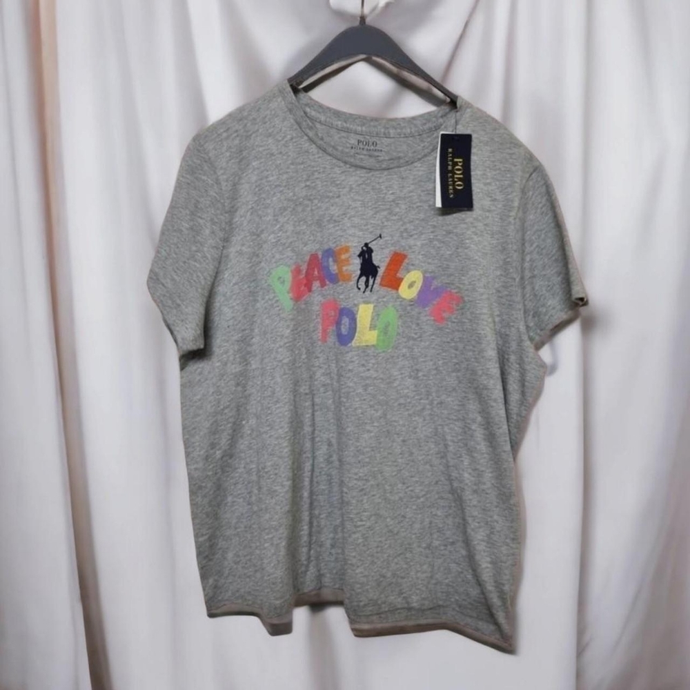 Polo Ralph Lauren Grey slogan print t shirt.Size xl uk 14/16BNWT - Picture 1 of 4